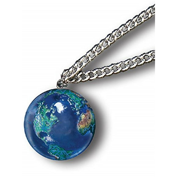 Sterling Silver Girls .8mm Box Chain 3D Marble World Earth Spinning Globe Pendant Necklace 